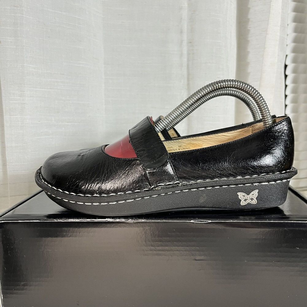 Alegria PG Lite Fel-101 Black‎ Patent Mary Jane Size 37 Clogs Comfort Shoes